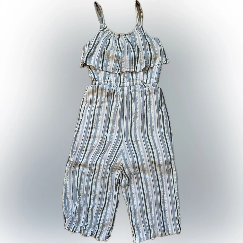 Justice Striped Pastel Sleeveless Spring Summer Romper Jumpsuit Sz Girls M (10)